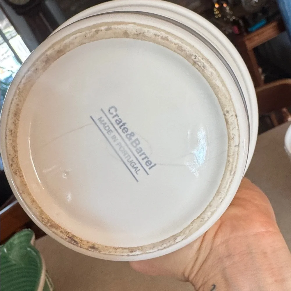 Crate&Barrel White Ceramic Popcorn Bowls | Set of 2
